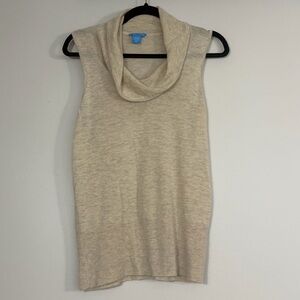 WHITE + WARREN Sleeveless cashmere Cowl Neck Sweater, sz M